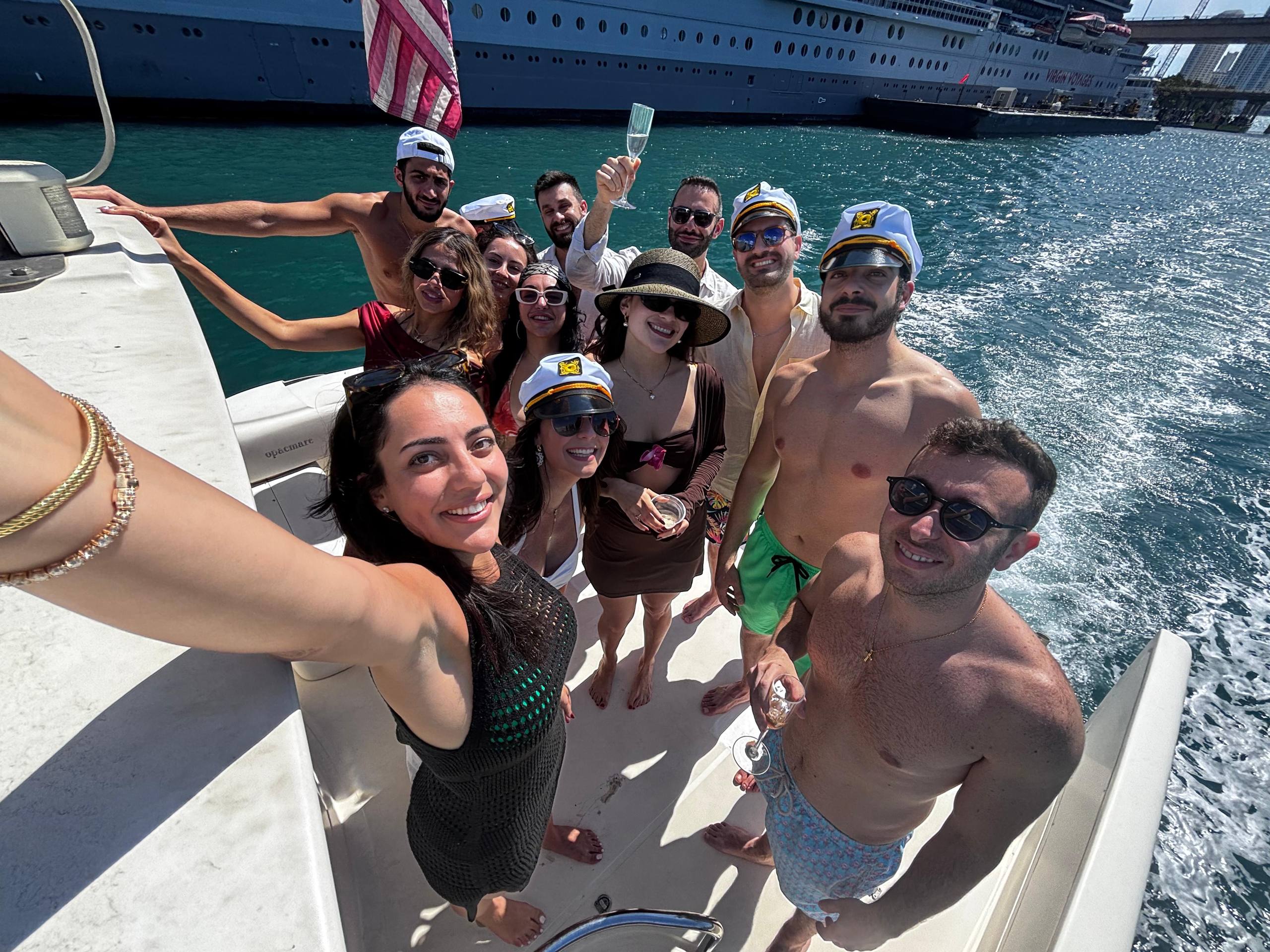 Group enjoying a Miami yacht party experience
